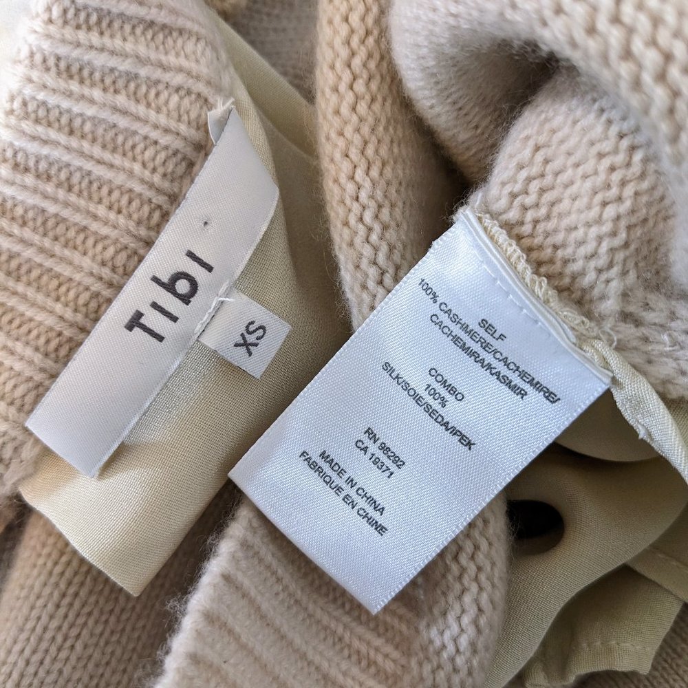 Tibi Cashmere Cream Crew Neck Sweater - Picture 11 of 11